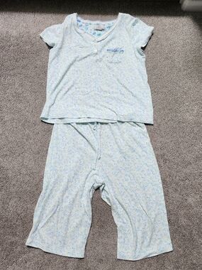 Karen Neuburger Light Blue Floral Short-Sleeve Pajama Set